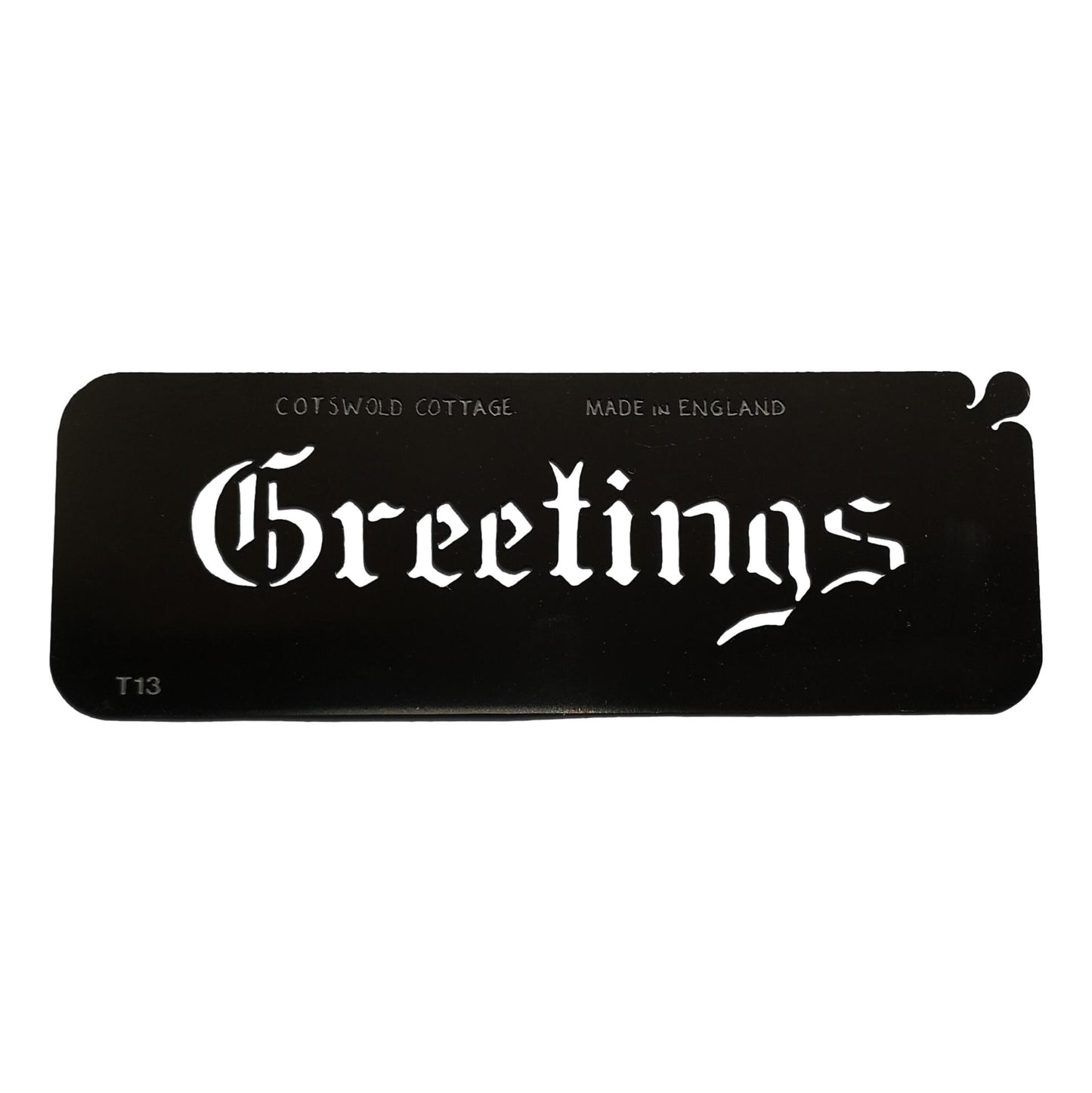 Stainless steel T13 Greetings cake decorating / card making stencil image 0