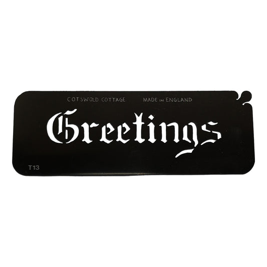 Stainless steel T13 Greetings cake decorating / card making stencil image 0