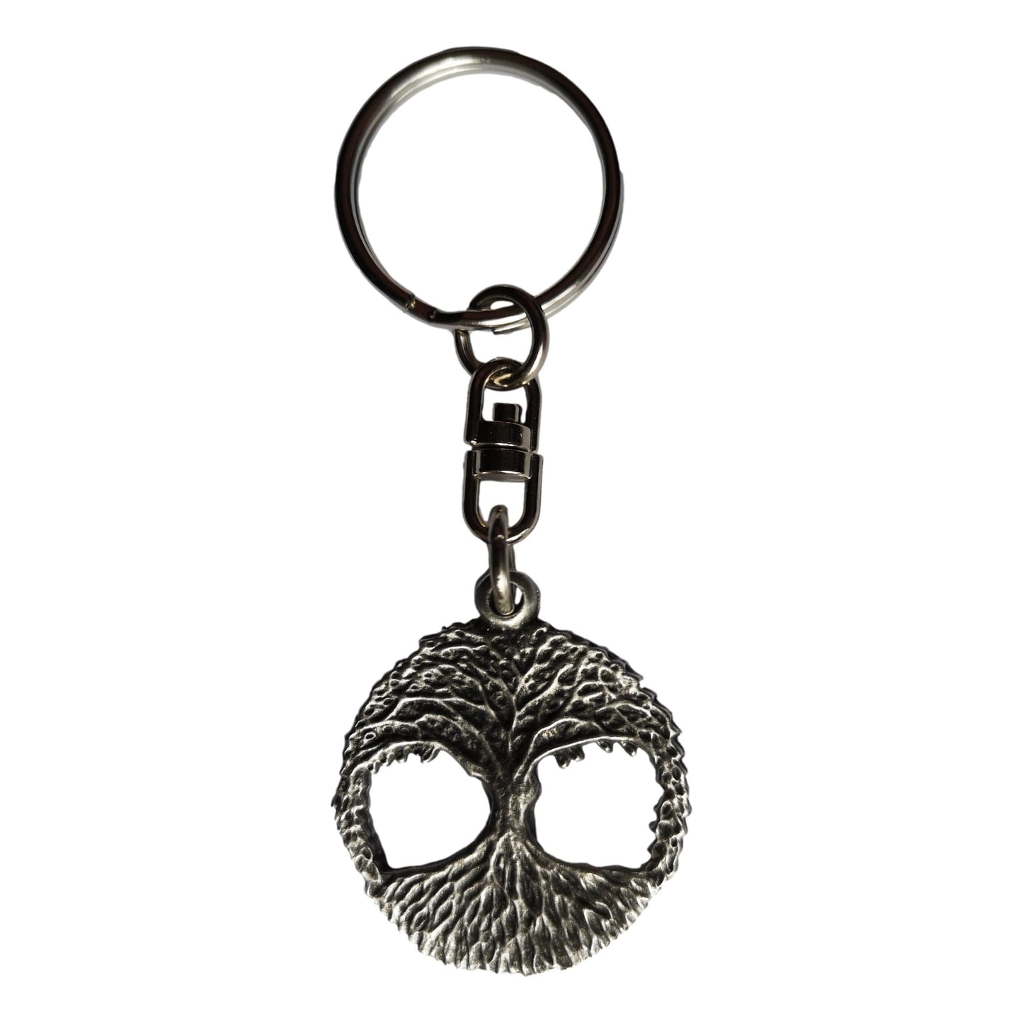 Encircled Tree of Life pewter metal keyring image 0