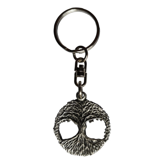 Encircled Tree of Life pewter metal keyring image 0