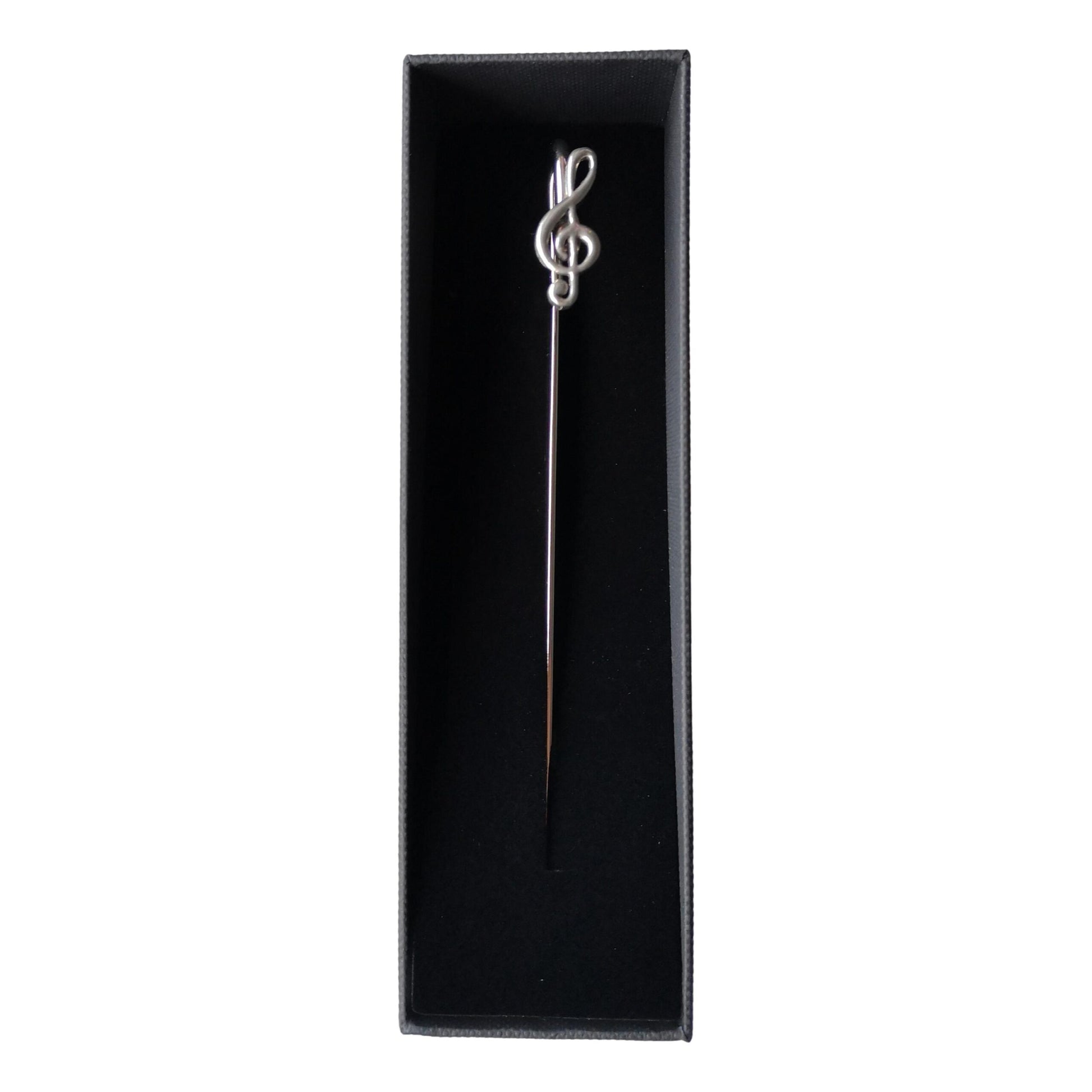Treble Clef pewter metal flattened stem bookmark image 1