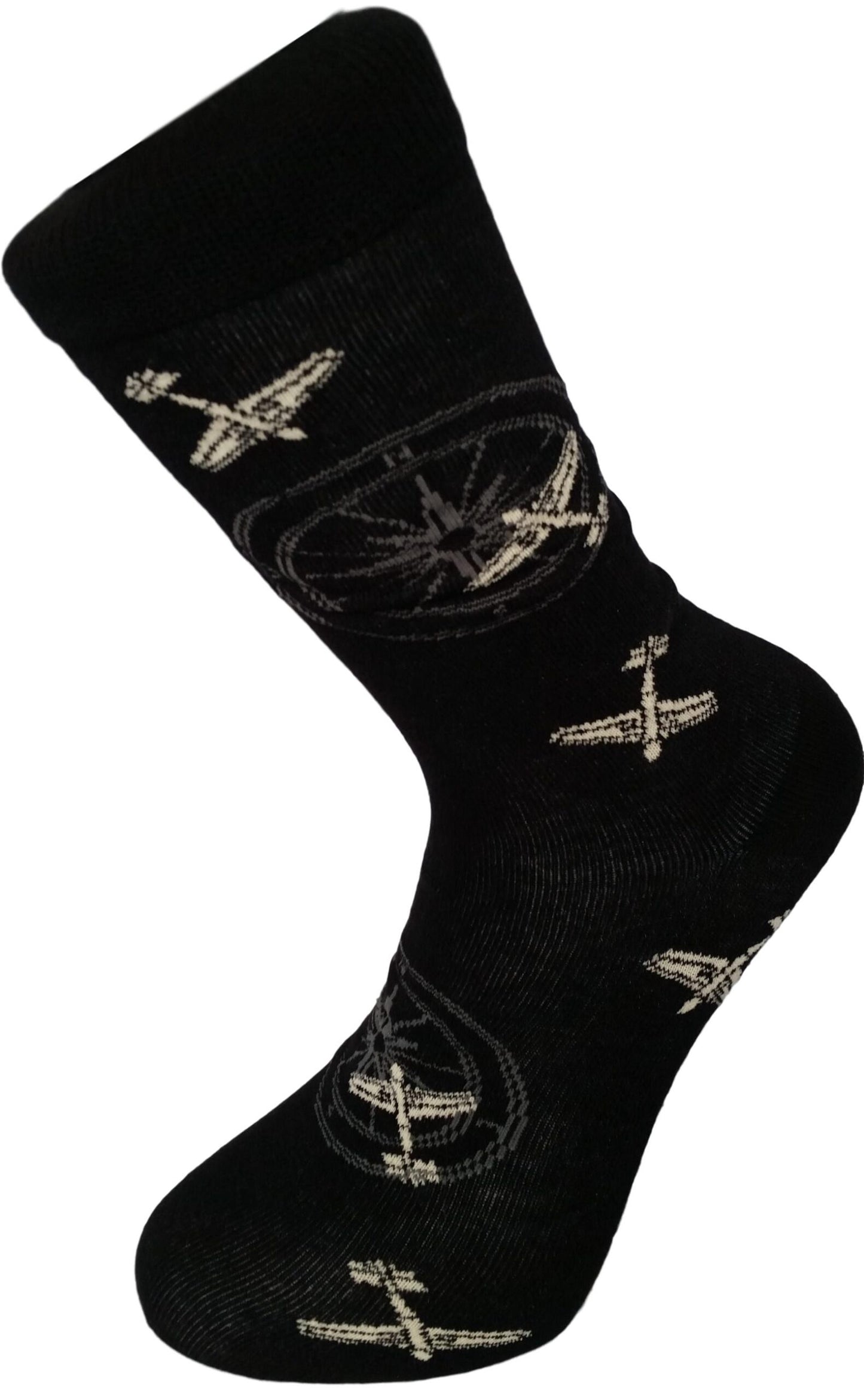 Aircraft Planes and Compass Unisex Novelty Ankle Socks Adult Size 6-11 image 0