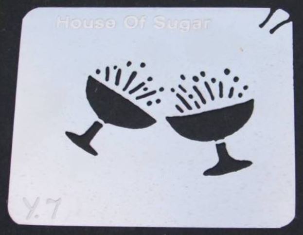 Stainless steel Y7 Champagne Glasses cake decorating / card making stencil image 0