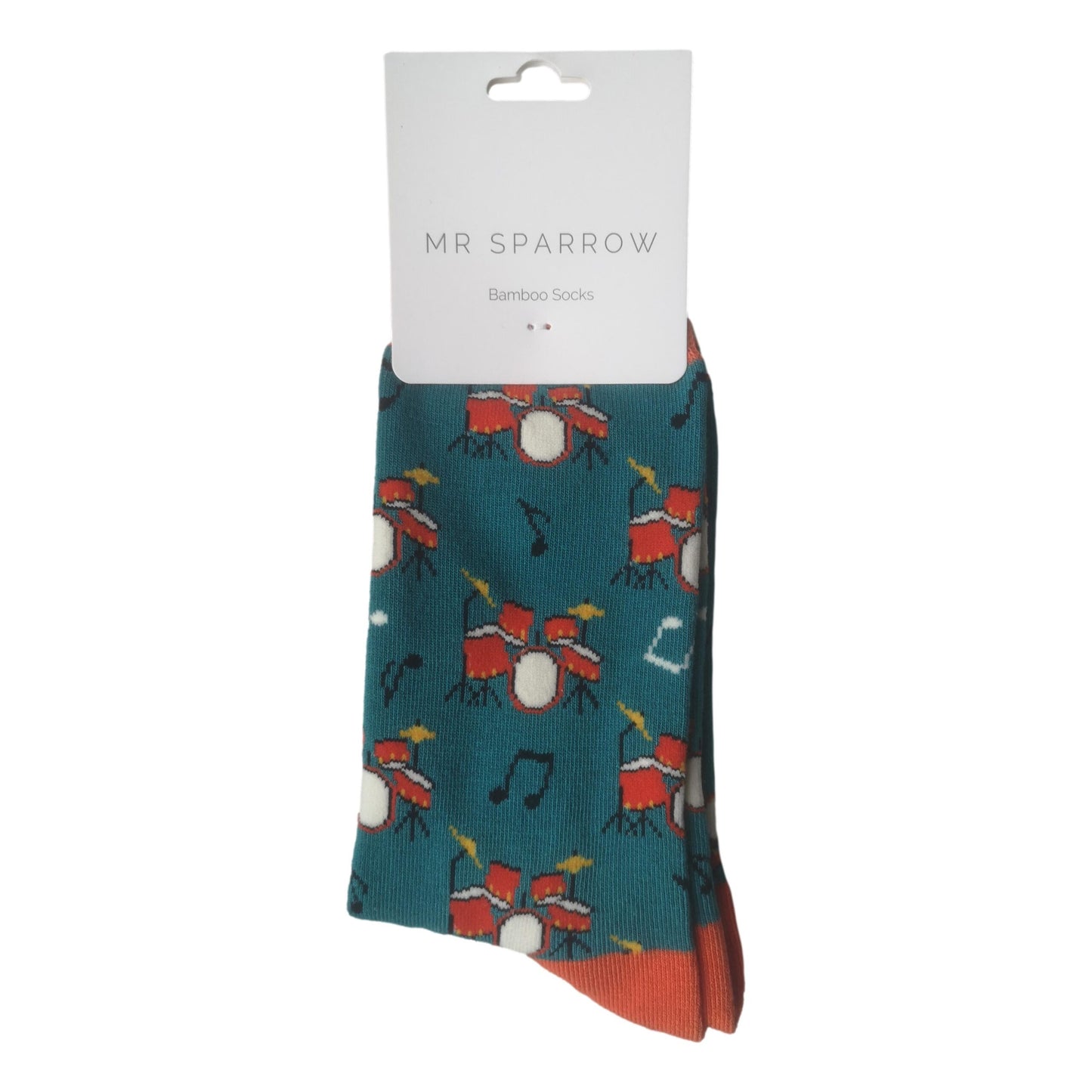 Drum Kits on Teal Green Mens Novelty Ankle Socks Adult One Size image 1