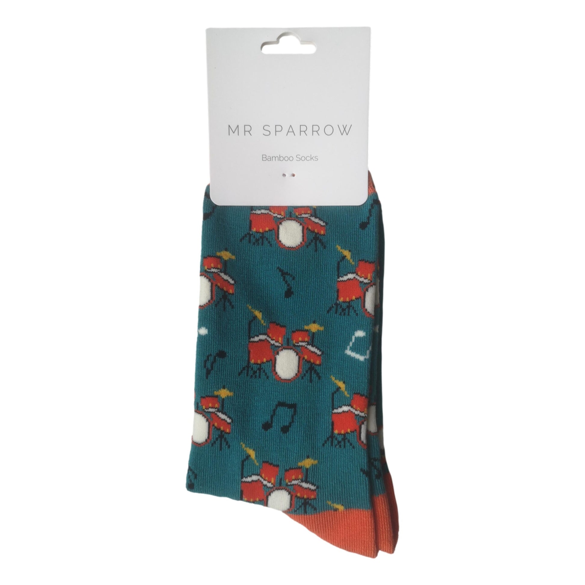 Drum Kits on Teal Green Mens Novelty Ankle Socks Adult One Size image 1