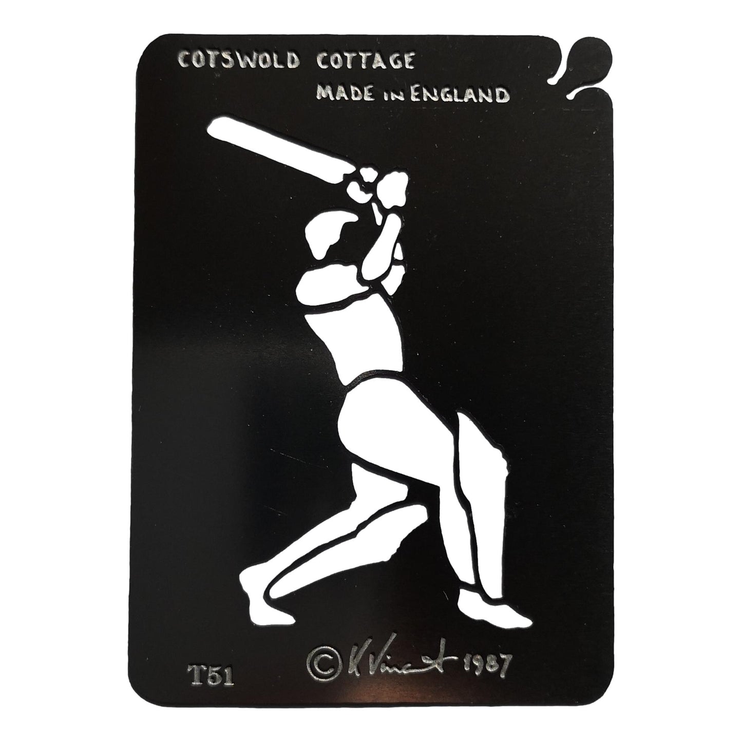 Stainless steel T51 Cricketer cake decorating / card making stencil image 0