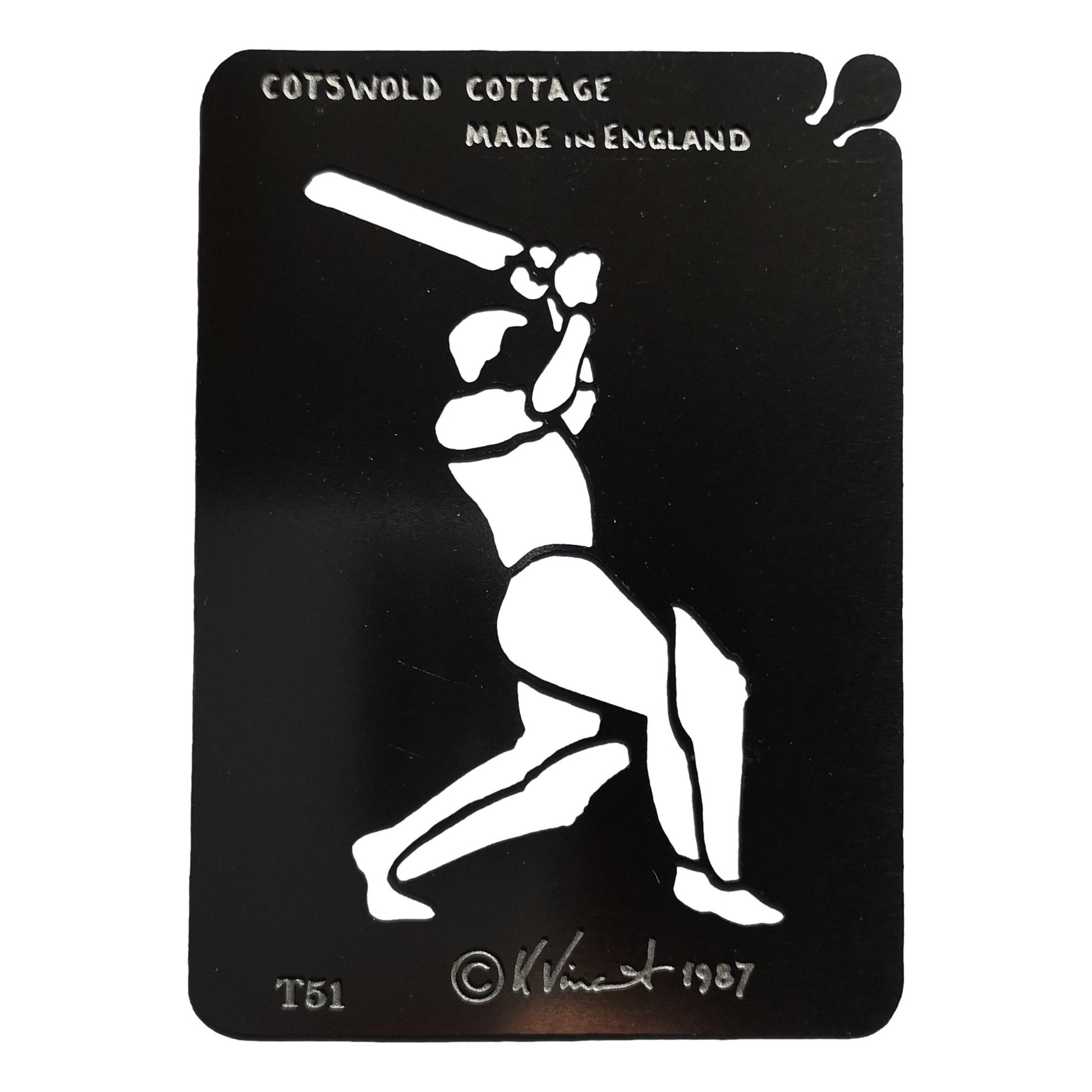 Stainless steel T51 Cricketer cake decorating / card making stencil image 0