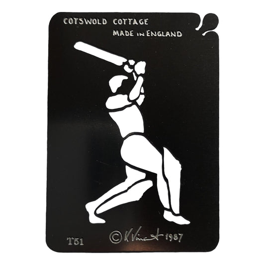 Stainless steel T51 Cricketer cake decorating / card making stencil image 0