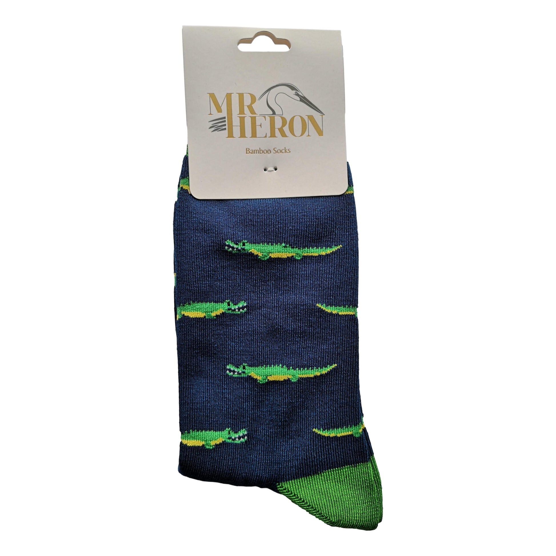 Crocodiles on Navy Mens Novelty Ankle Socks Adult One Size image 1