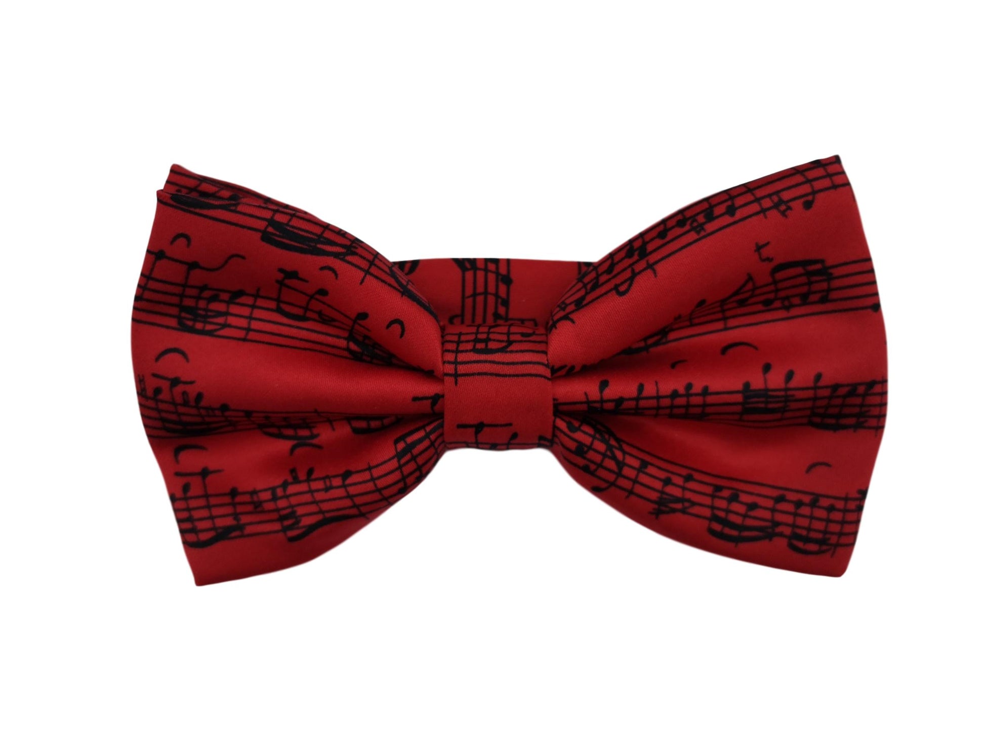 Music Stave Red Fancy Polyester Bow Tie image 0