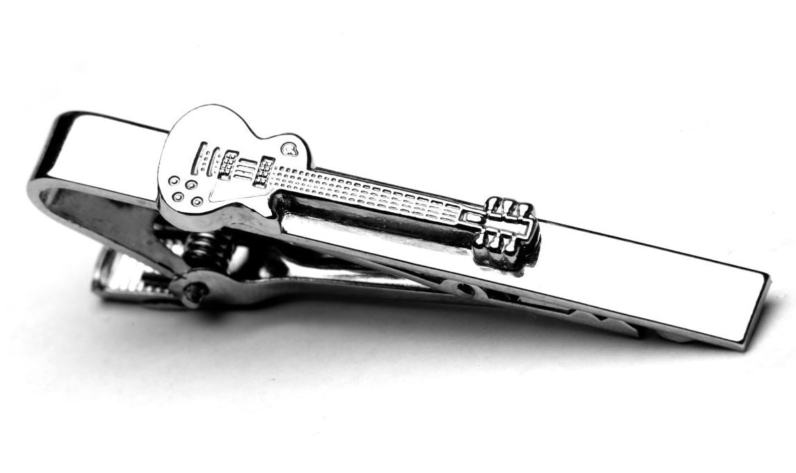 Les Paul Guitar Silver-plated Tie Bar/Clip/Slide image 0