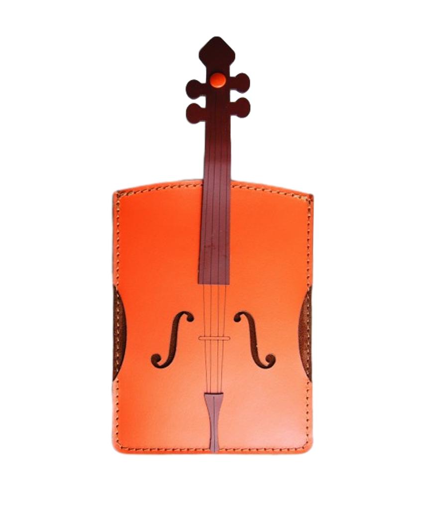 Violin Italian Leather Passport Holder image 0