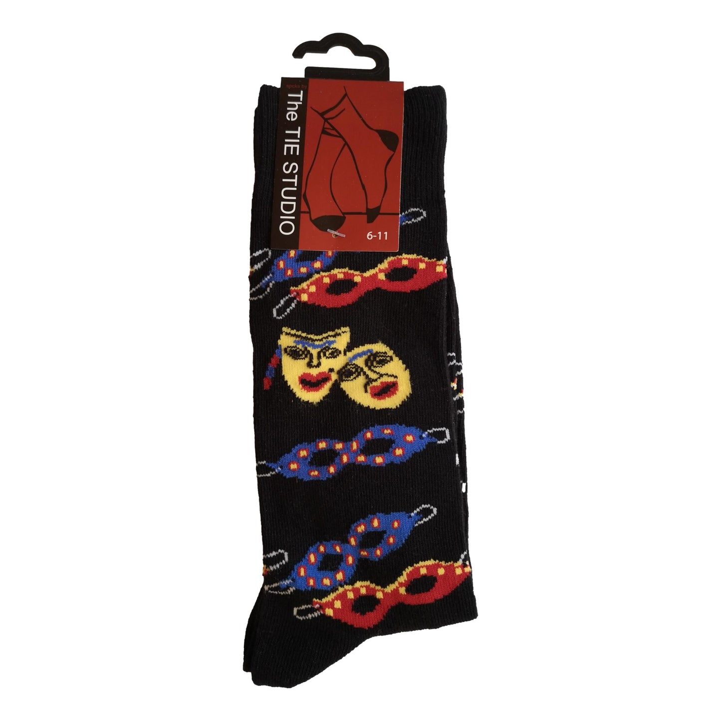 Theatre Masks Unisex Novelty Ankle Socks Adult Size 6-11 image 0