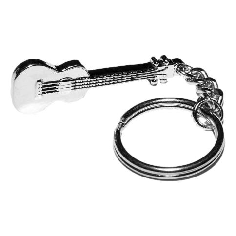 Ukulele polished silver-plated keyring image 0