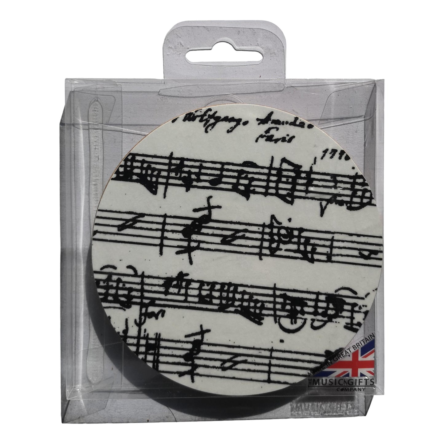 A pair of white Mozart Music Manuscript Mug Mats image 1