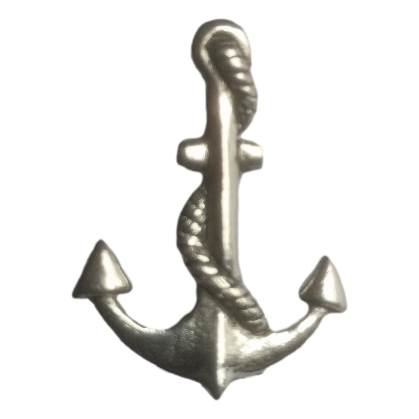 Ship's Anchor polished pewter metal lapel pin badge image 0