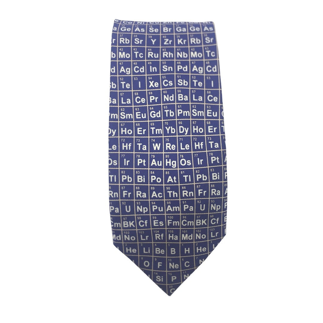 Periodic Table Chemistry Science Metal Gas Liquid Elements sleeved Blue Silk Tie image 1