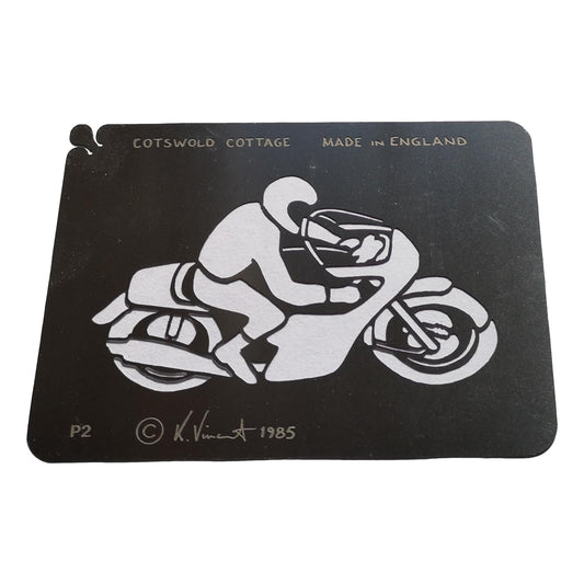 Stainless steel P2 Motorcycle cake decorating / card making stencil image 0