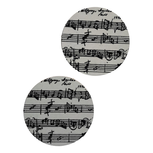 A pair of white Mozart Music Manuscript Mug Mats image 0