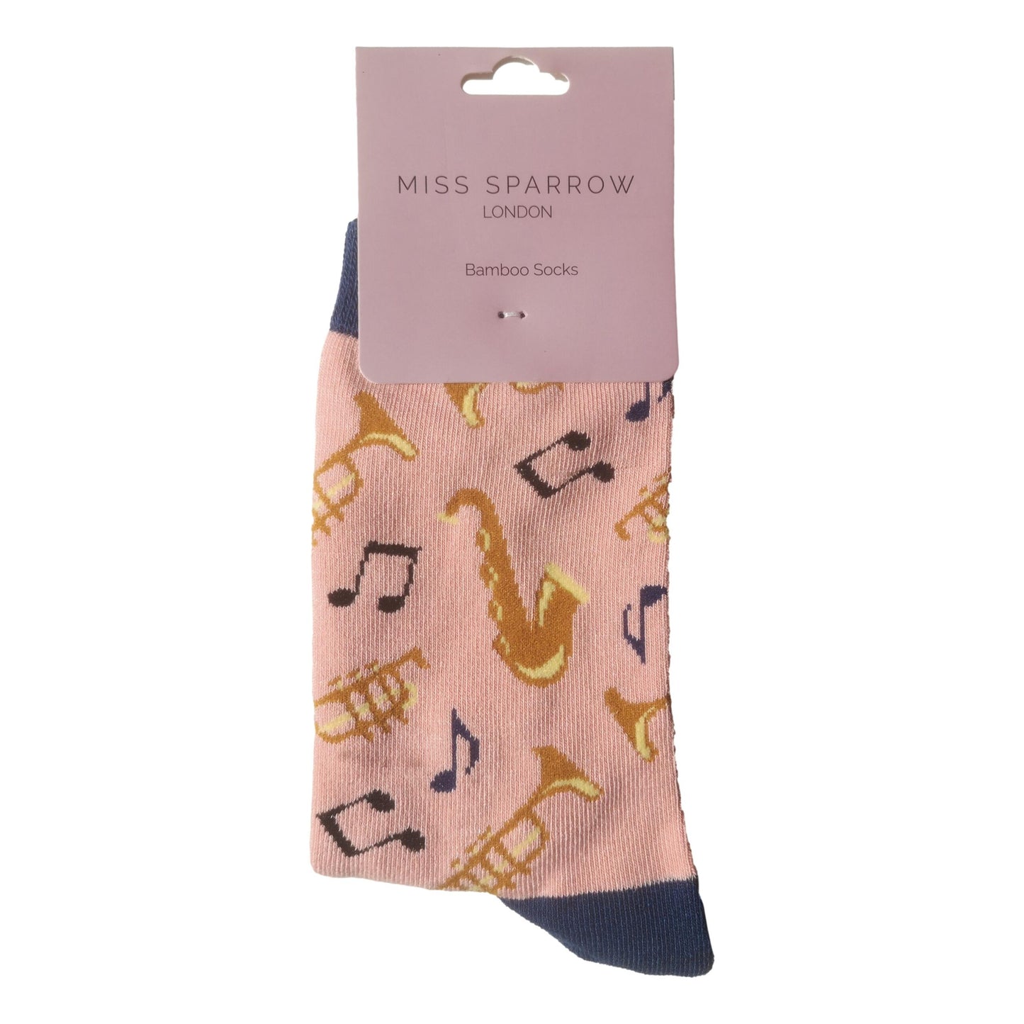 Jazz Band on Dusky Pink Womens Novelty Ankle Socks Adult One Size image 1