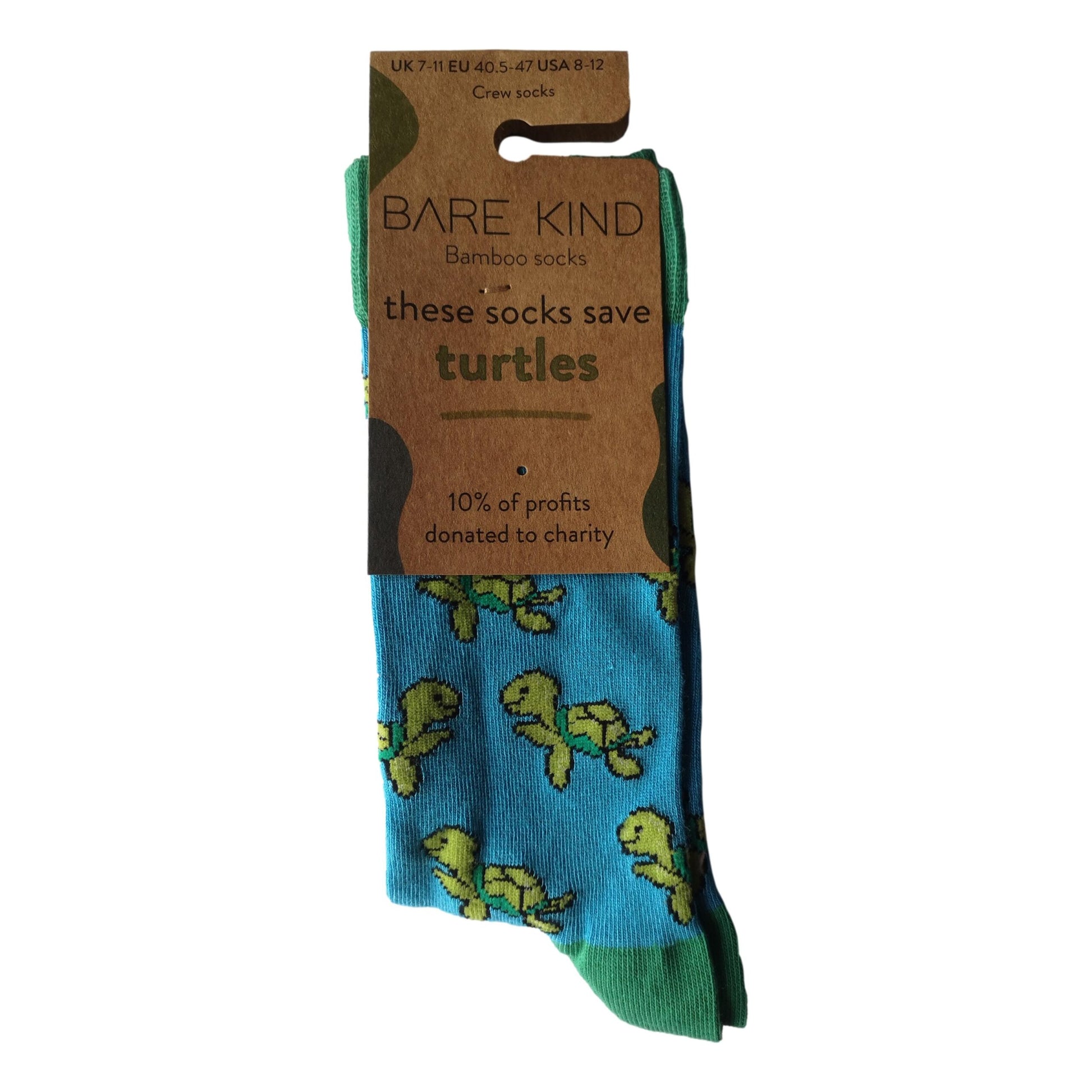 Save The Turtles Blue Unisex Novelty Ankle Socks Adult UK Size 7-11 image 1