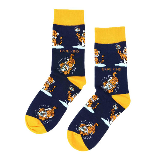 Save The Sport Tiger Navy Unisex Novelty Crew Socks Adult One Size